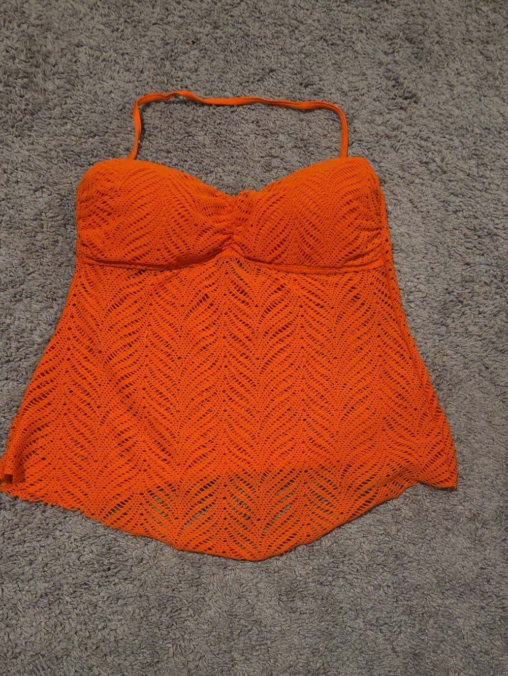 Apt. 9 Orange Crochet Tankini Top